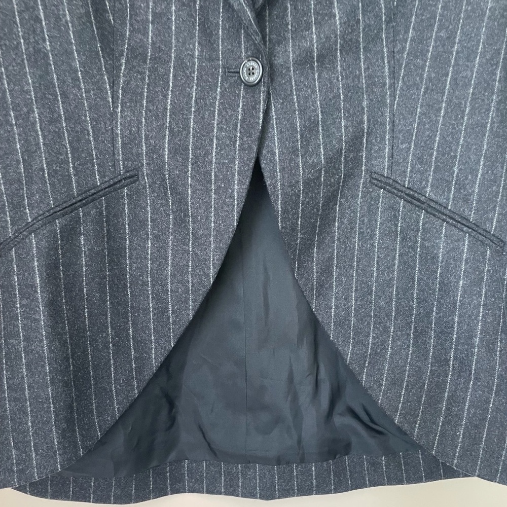 Ralph Lauren Blazer Pinstripe Velvet Collar 100%Lambwool One Button DarkAcademia - Picture 9 of 16